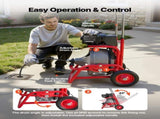 Drain Cleaner Machine 22m x 9.5mm, Sewer Snake Auger on Wheels, Manual Feed Drain Cleaning Machine V952-GDSTJLSGTSSDJ4OVD001V3