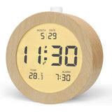 Wooden Digital Alarm Clock, Lcd Digital Clock With DAte, Temperature, Snooze, Backlight, Battery V1188-MS-227-1651