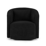 Artiss Round Swivel Armchair Sherpa Fleece Black UPHO-B-ARM10-SWL-BK