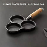 3 Hole Cast Iron Omelet Pan Non-Stick Breakfast Egg Pan Breakfast Grill Cooking Po G12141 V1369-AZ3-W-12685