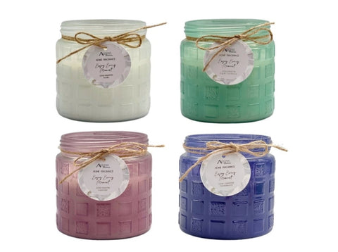bulk 12 Scented Candle In Glass Jar 220G 4 Assort 11x12cm V637-CPU35437