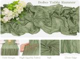 10 Pack Sage Green Cheesecloth Table Runner 10FT Boho Gauze Fabric Table Runner Vintage Rustic Sheer V1258-DP02-C-350