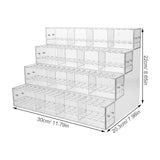 Space Saving Clear Pen Holder Display Rack with Tiered Design for Desktop Organization V1369-AZ3-W-14604
