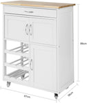 Kitchen Trolley with Wine Racks, Portable Workbench and Serving Cart for Bar or Dining V178-84621