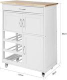 Kitchen Trolley with Wine Racks, Portable Workbench and Serving Cart for Bar or Dining V178-84621