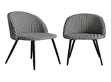 Levede 2x Dining Chairs Kitchen Cafe Black and White CH1037-2-HS