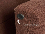 2X Ridge Arch Ottoman Stool Teddy Fleece Fabric Foot Rest 45cm BROWN V274-FT-STKJP4177-CHO2