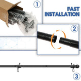 74.61inch Metal Flag Pole Kit, 5 Section Threaded Metal Flagpole, 360 Degree Rotating Rings, for V1369-AZ3-W-12265