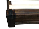 Bed Frame King Size in Solid Wood Veneered Acacia Bedroom Timber Slat in Chocolate V43-BED-NOWKCH