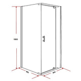 Shower Screen 900x900x1900mm Framed Safety Glass Pivot Door By Della Francesca V63-829141