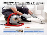 Drain Cleaner Machine 15m x 8mm, Sewer Snake Auger with 228RPM Electric Drill, Manual Feed Drain V952-GDSTJLSGTSSD08LY3001V3