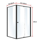 Semi Frameless Shower Screen x195cm Side AS/NZS Glass V63-824581