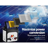Giantz Fence Energiser 8KM Solar Powered 0.3J Electric Fencing Charger SFC-SO30-8KM-N