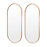 2 Set Wall Mirror Oval Aluminum Frame Bathroom 45x100cm GOLD V274-FT-BM-ALUOV-GLD45100-X2