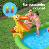 Bestway Kids Inflatable Play Splash Pool with Slide Ball Tossing Toys 242x140cm BW-POOL-PLAY-53160