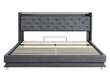 Levede Queen Bed Frame Gas Lift LED Light BF1065-Q