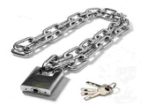 Security Chain Lock, 31 inch Heavy Duty 8mm Thick Chain and Lock, Galvanized Anti-Rust and V1366-AZ2-W-18462