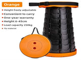 Black and Orange Splicing Color Portable Outdoor Telescopic Folding Stool with 100 Weight-Bearing V888-ELOSUNG17170
