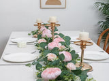 2 Pack 13FT Flower Garland, Artificial Rose Vine Fake Flower Garland Silk Rose Peony Hanging Vine V1258-DP02-WO-519