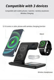 Black 20W Foldable 3-in-1 Wireless Charger V1221-BLACK-20W-FOLDABLE-3-IN-1-WIRELESS-CHARGER