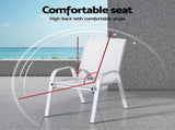 Gardeon 7PCS Outdoor Dining Set Table and Chairs Patio Garden Furniture Steel FF-DIN-STA-7SET-WH