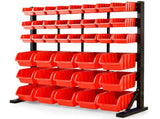 BAUMR-AG 39 Parts Bin Rack Storage System Floor Mount - Red V219-STRBRKBMRAF39R