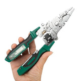 Professional Electrician Tool Kit With Digital Voltages Detectors Wire Cutter Crimper And Foldable V1369-AZ3-W-14026