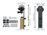 2440 mm Sliding Barn Door Hardware Closet Track Kit for Double Doors J Hanger V952-GCYMWJTJHS8FLSQZJV0