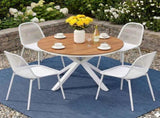 Gardeon 5PCS Outdoor Dining Set Table and Chairs Patio Garden Furniture Lattice FF-DIN-PP210-5SET-WH