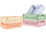 5 Pack Mini Plastic Baskets for Organizing and Storage, Collapsible Space Saving Crates, Office Desk V1369-AZ3-W-16299