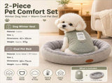 Winter Pet Care Bundle - L Size 42*30cm Green Quilted Dog Vest with Leash Ring and L Size 60*75cm V888-ELOSUNG53942