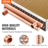 VEVOR 16"x 16" Heat Exchanger Water to Air 3-Row 3/8" Copper Ports 193 Fins V952-CPGSHRQ161606S869V0