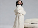 Rose Red Women's Ultra-Soft Plush V-Neck Cardigan Robe - Extra Thick Half-Velvet Warm Housecoat & V888-ELOSUNG49240
