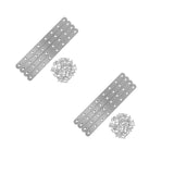 Durable Stainless Steel Flat Plates for Furniture Repairs, Easy Install, Silver, 2Sets V1369-AZ3-W-17368