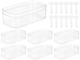12PCS Clear Plastic Cups, Rectangle Cake Boxes with Lids & Sporks, Disposable & Reusable V1192-AZ-W-18275