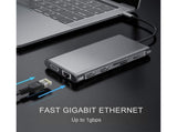 12 in 1 Multi-Interface Connection Type-C Expansion Dock Dual HDMI-compatible Converter - Grey V1263-JX-234