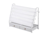 Keezi Kids Bookshelf Metal Storage Rack Toy Organiser Display Shelf Drawer White FURNI-Z-BOOK-MEDR-WH