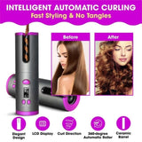 Cordless Ceramic Automatic Hair Curler for Portable Hair Styling V196-AHC009