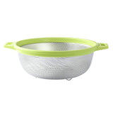 Stainless Steel With Handle and Legs, Large Metal Green Strainer for Pasta, Spaghetti, Berry, V1192-AZ-W-15006