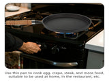 Cast Iron Skillet Steak Cooking Pan Nonstick Frying Eggs Black V1370-AZ4-23674