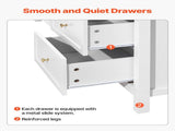 9 Drawer Dresser, Wooden Chest of Drawers with Sliding and Anti-tip Device, Retro Minimalist Dresser V952-FGFCTJ3L9C57RT2W8001V0