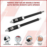 1000KG 20W Solar Double Swing Auto Motor Remote Gate Opener V63-823011