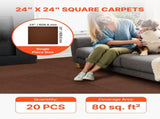 Carpet Tiles 610x610 mm, 20 PCS Peel and Stick Carpet Square Rug, Self Adhesive Commercial Floor V952-ZZFKDT2424INC2GRB001V0