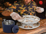 Navy Stainless Steel Ice Bucket Insulated Lid Tong for Bar Use V1366-AZ2-W-12161