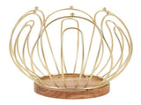 Coffee Pod Holder Basket with Wooden Base Wrought Iron Metal Wire Coffee Capsule Holder for Home V1294-YM0901-3118240263511