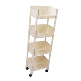 Movable Vertical Shelf PP Essy To Install Save Space Slide Out Utility Cart for Office Bathroom 4 V1294-YM0901-3112230056614