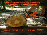 58 cc Gas Chainsaw, 508 mm Gas Powered Chainsaw, 2.0 kW Power Chain Saw with Non-Slip Handle, V952-RQLJ20INCHECJ8F83001V0