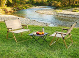 Weisshorn 3pc Camping Table Chair Set Outdoor Folding Aluminium Portable Picnic ALU-FOLD-BGX2-ALUM-40