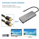 INTACT 9845T 11-in-1 USB-C Adapter HDMI/USB3.0*2/USB2.0*3/TypeC/SD*2/TF/ USB-C PD V28-ELEINT9845T
