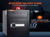 2.5 Cub Depository Safe, Deposit Safe with Drop Slot, Electronic Code Lock and 2 Emergency Keys, V952-LCSBXX25L000IZ30IV0